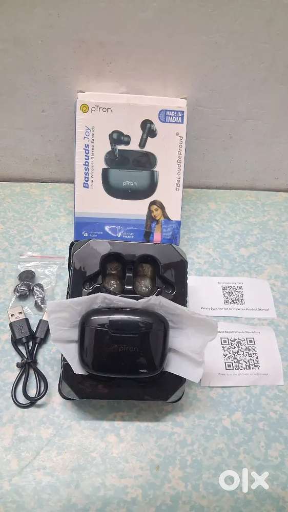 pTron Bassbuds Joy Charging Case Only – Working, Original Box + Extras
