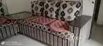 3+2 wooden Sofa with Glass Table