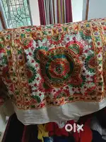 Bed cover, hand embroidered Jaipuri