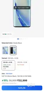 Vivo V27 5G – With Bill, Box & Charger  Perfect Condition