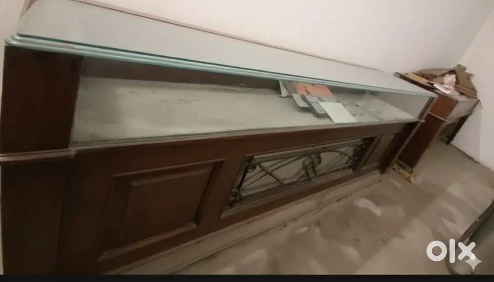 Vintage Wood & Glass Retail Display Counter - Store Fixture/Checkout