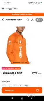 Swiggy t shirt for delivery