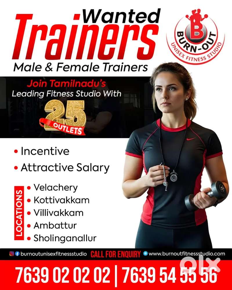 Gym Male / Female Trainer Leading Fitness in Tamilnadu