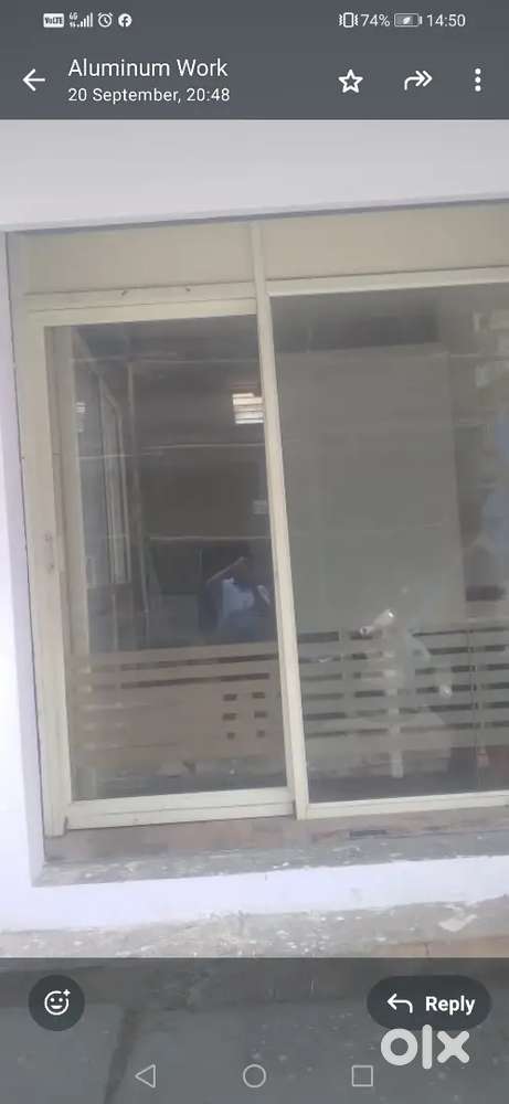 Aluminum glass with sliding door 10x10