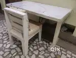 1 Marble table & 1 wooden chair