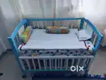MEE MEE WOODEN BABY COT WITH MATTRESS
