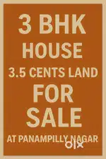 3bhk Independent House 3.5cent Land For Sale @ Panampilly Nagar