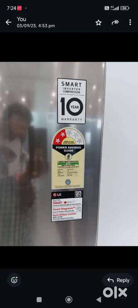 LG 288 L 2 Star Smart Inverter Frost-Free Double Door Refrigerator