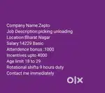 Wanted male (picker&loader)Bharat nagar