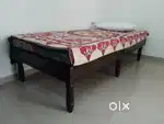3 x 6 Wooden Bed without Storage + 1 Mattress + 1 Plastic Chair