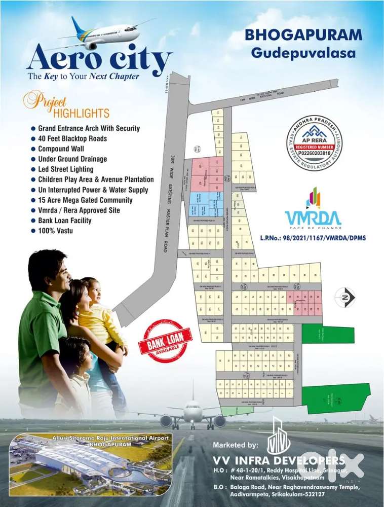 Ready to construction nearby bogapuram airport