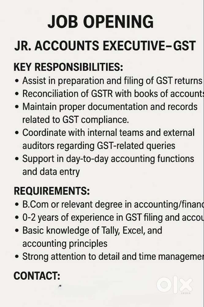 Junior Accountant – GST & Compliance