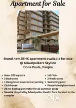 Brand new 2bhk apartment in Dona Paula