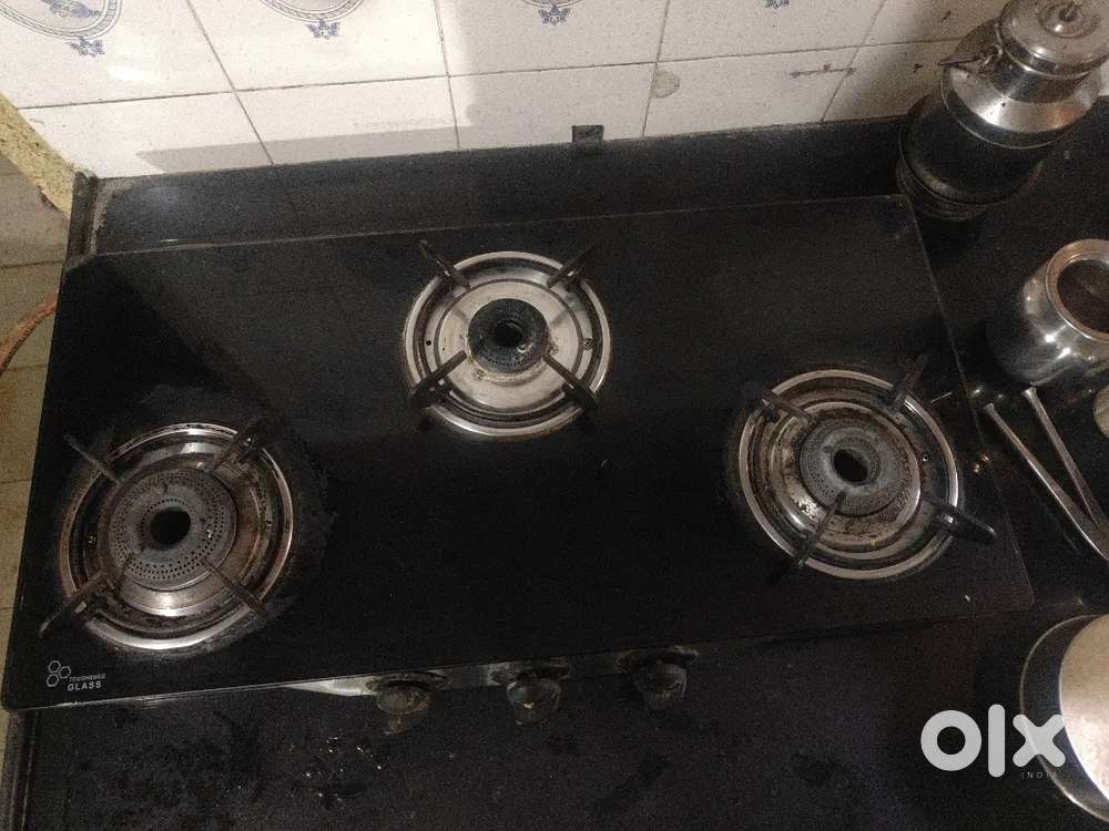 Gas stove 3 burner jyoti tough glass