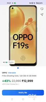 Oppo f19s 6.128 good condition
