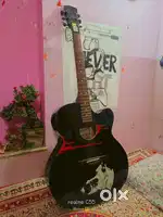 GOGO SIGNATURE BLACK ACOUSTIC AND ELECTRIC GUITAR WITH BAG
