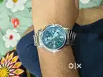 Silver Stainless Chain Green Dial Men’s & Boy’s Analog Watch