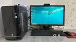 Desktop with 22 inch dell monitor, keyboard, mouse  & webcam