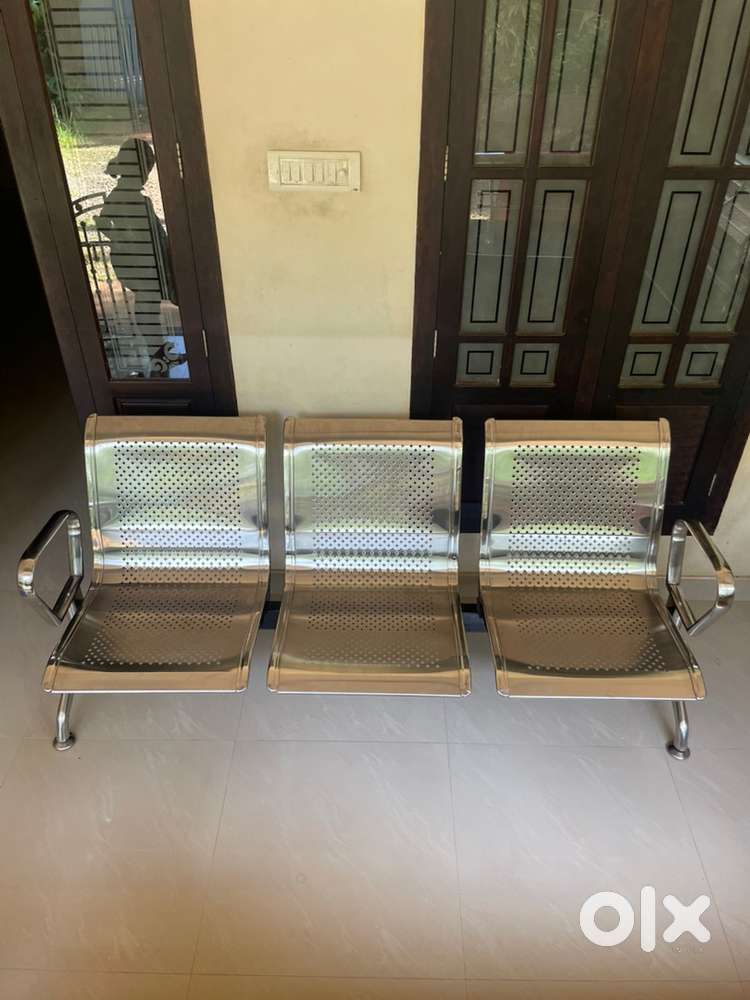 Mild Steel Ms Three Seater Waiting Chairs
