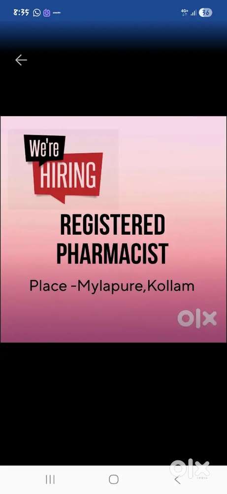Looking for a pharmacist with license.