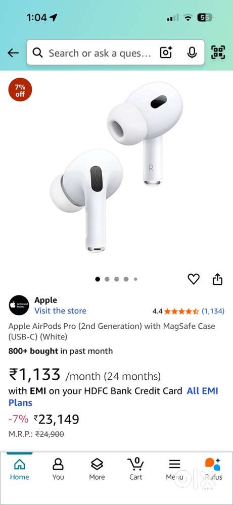 Airpods Pro second generation with active noise cancellation