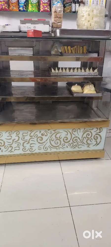 Mithai counter with cooling