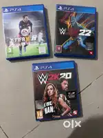Ps4 dvd for sell wwe 2k20, wwe 2k22, fifa 2016