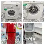 I'd67 lg front load washing machine & double door fridge