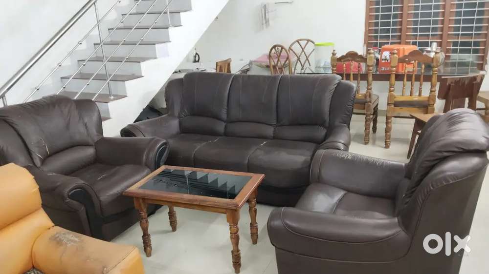 Corel compony italian rex air cusion sofa setti 3 seat + 2 seat brown