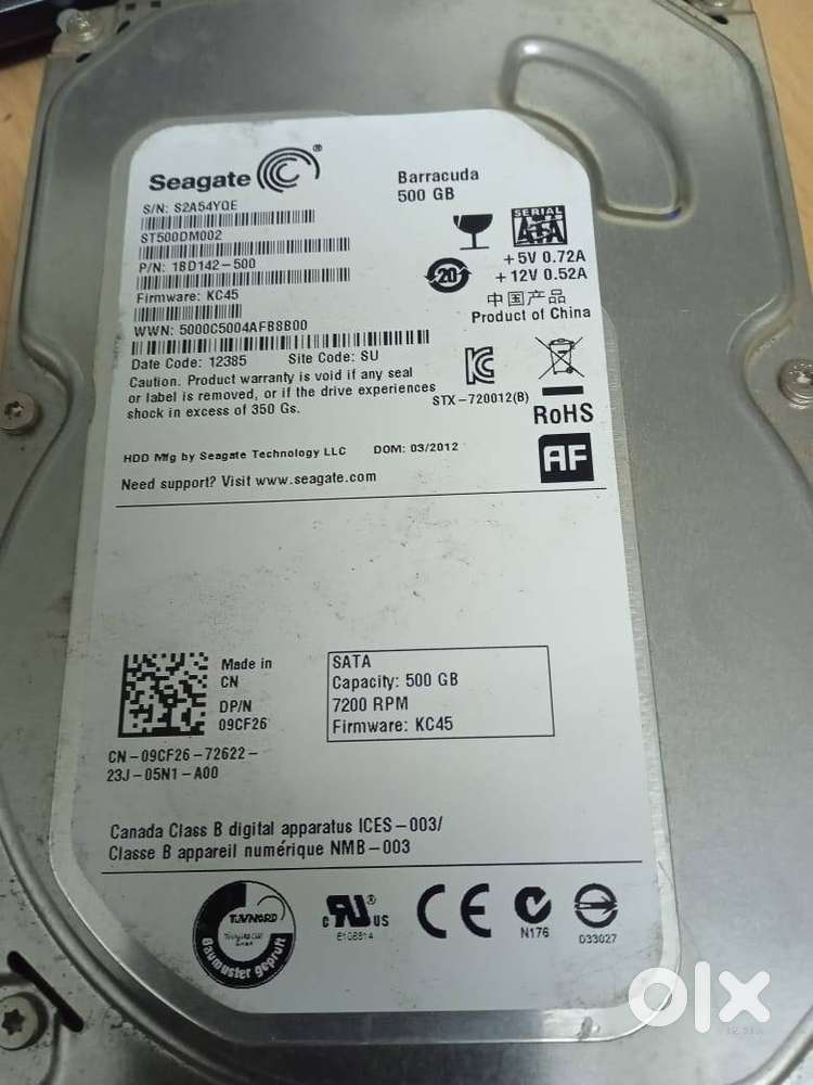 500 GB SEAGATE HARDDISK