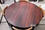 Elegant Round Wooden Dining Table with 4 Chairs