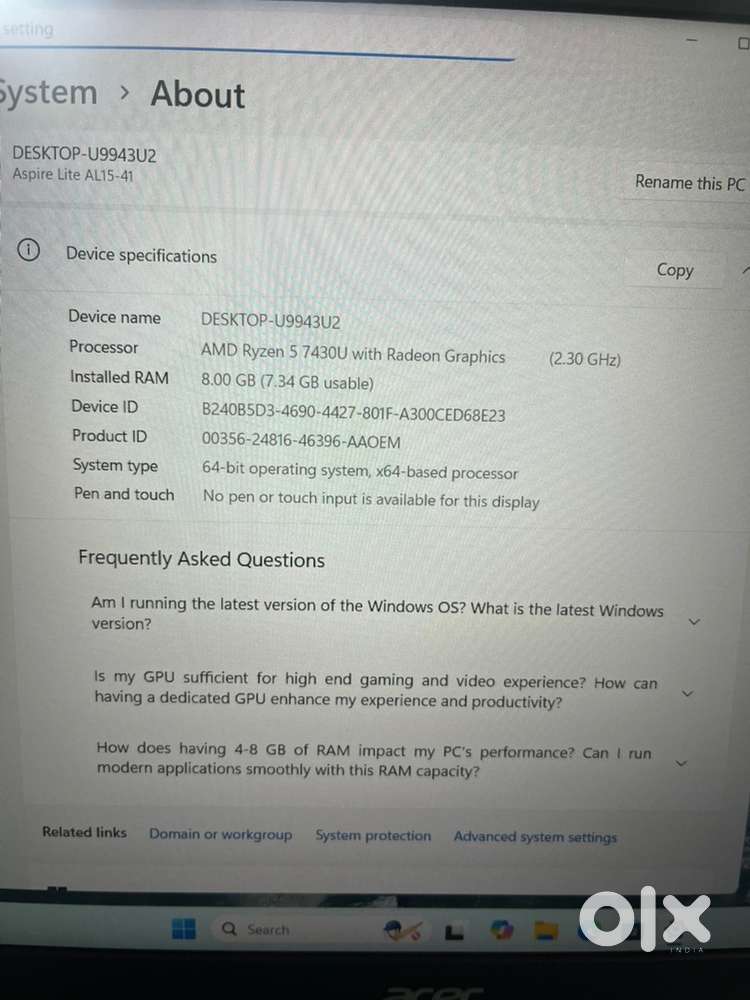 Acer aspire lite ,ruzen 5 series