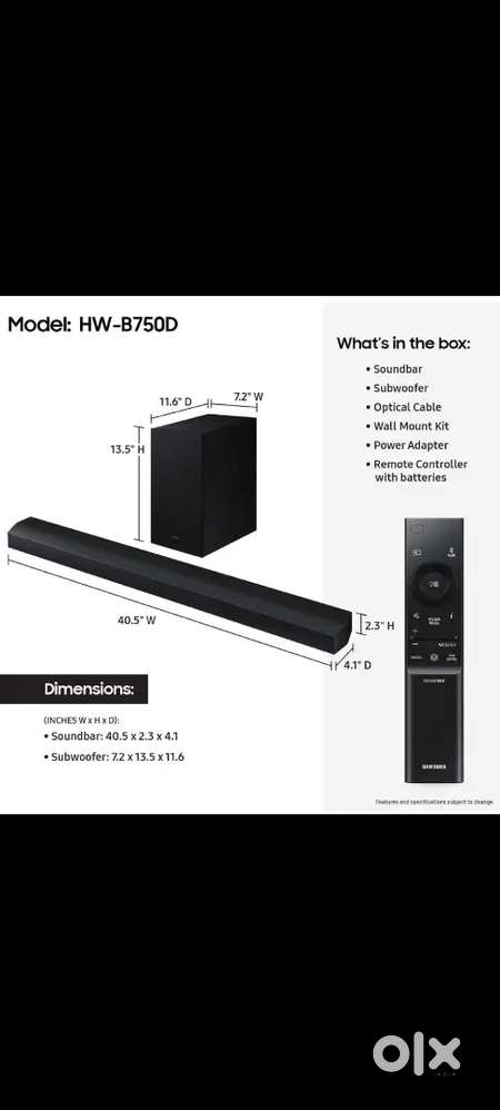 SOUNDBAR SUMSUNG NEW 5.1CHANNEL DOLBY AUDIO DTS X BASS BOOSTED