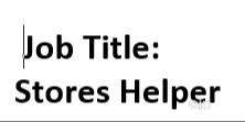 Stores Assitant