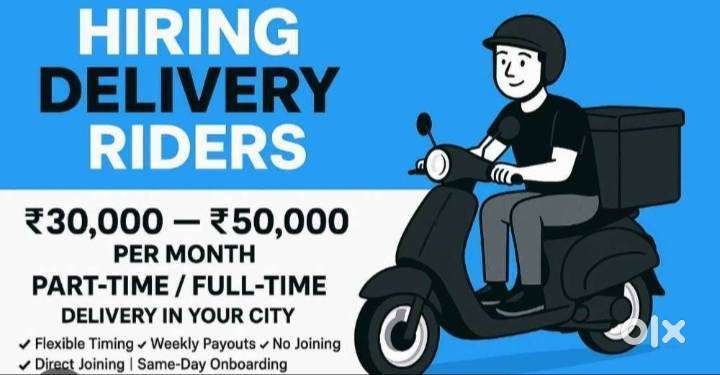 Delivery boy job available 10th pass ,no driving license