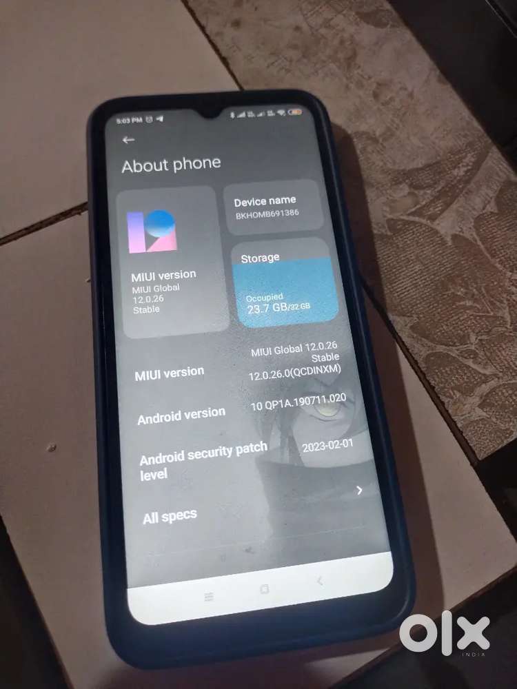 Sell Redmi 9A 3gb 32gb only mobile no bill box charger all original