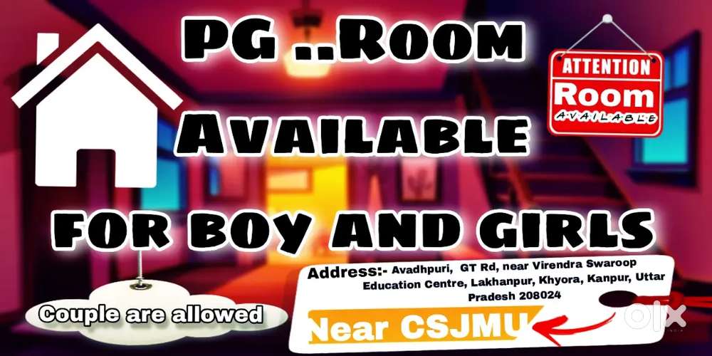 Pg room available for boys and girls,  couple are also allowed