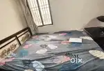 Bed of queen size with 6 mattress kurlon with mosquito net  rods