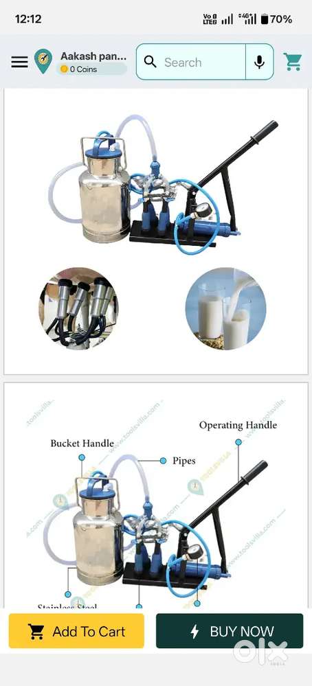 Milking machine hand operated