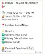 Hiring female telecaller