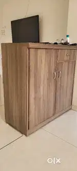 Wooden laminated storage boxes + Single bed with cotton gaadi
