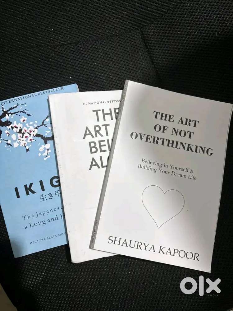 3 book set(ikigai, the art of not overthinking,the art of being alone)