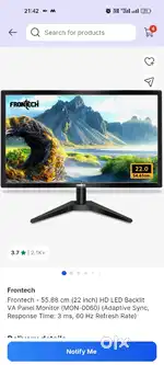 Frontech 22 inch HD Led VA Panel Monitor