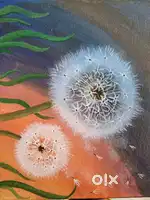 dandelion acrylic painting for wall decor