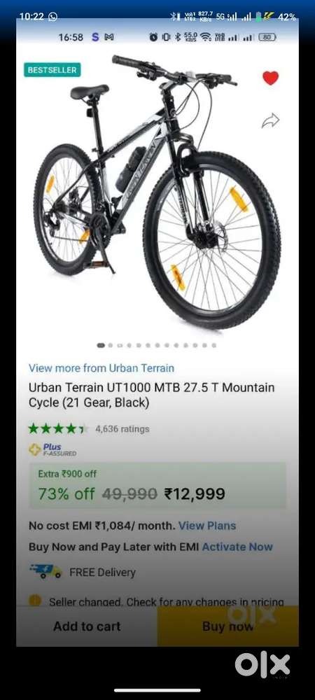 Urban terrain cycle 7*3 with disc front and back