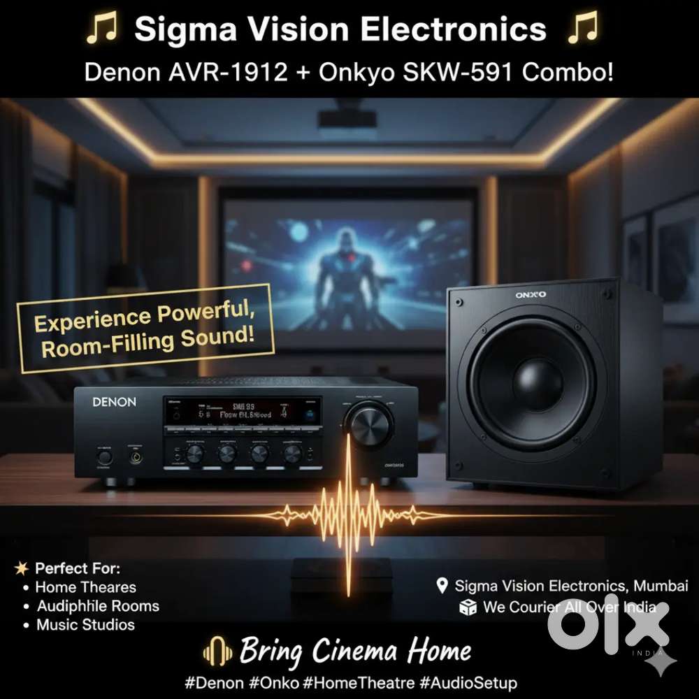 Denon AVR-1912 (7.1 Channel) + Onkyo SKW-591 Active Subwoofer Combo