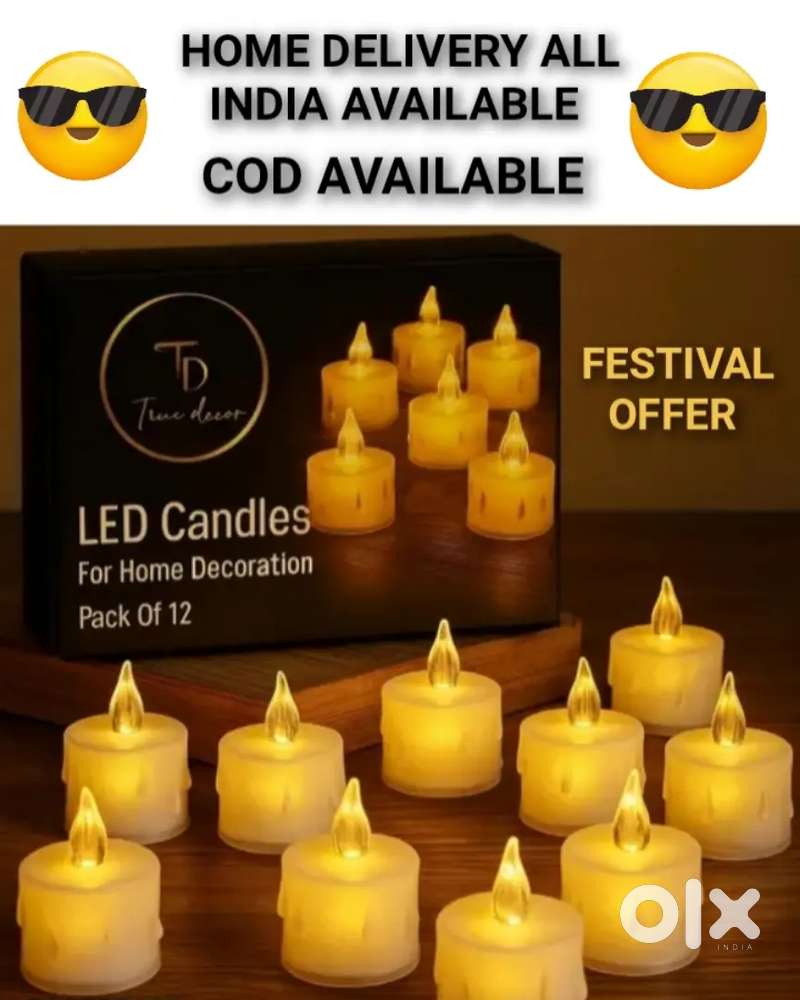 NEW (PACK OF 12) CRYSTAL ACRYLIC FLAMELESS AND SMOKELESS LED CANDLES