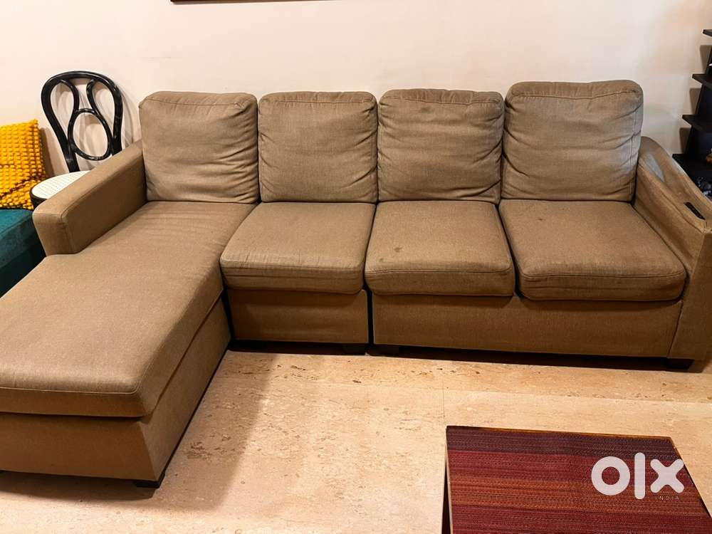 Beige colured 5 seater sofa in 2+1+2 configuration