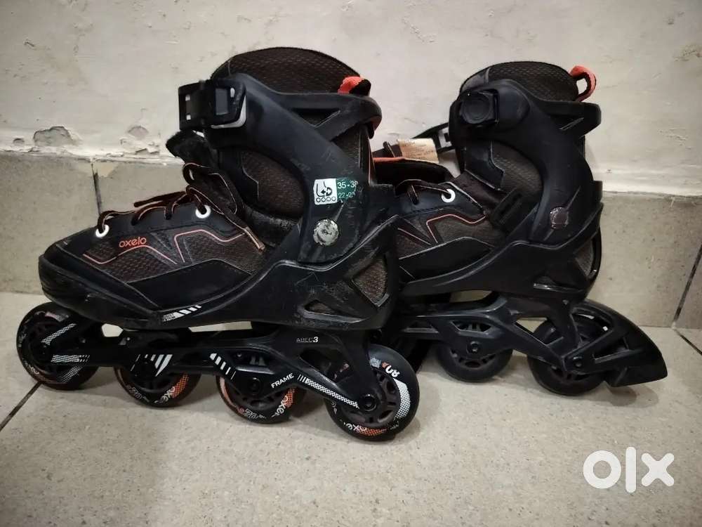 Decathlon rollar fit 3 jr black orange skate 60 kg max