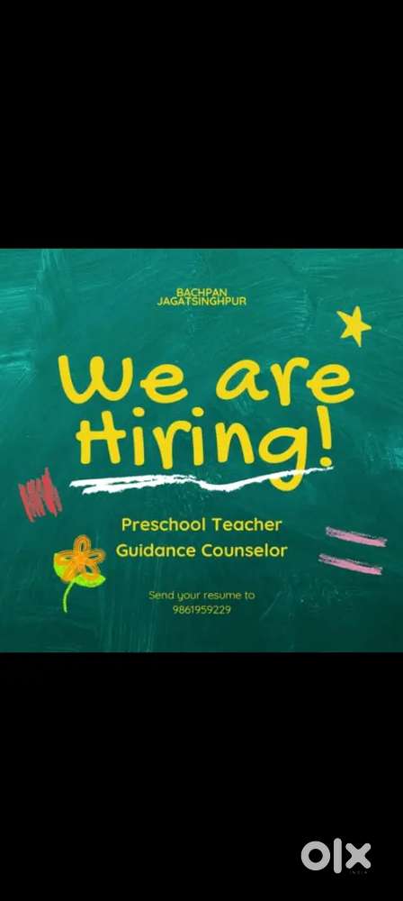 Hiring Preschool Teacher – Bachpan Play School, Jagatsinghpur